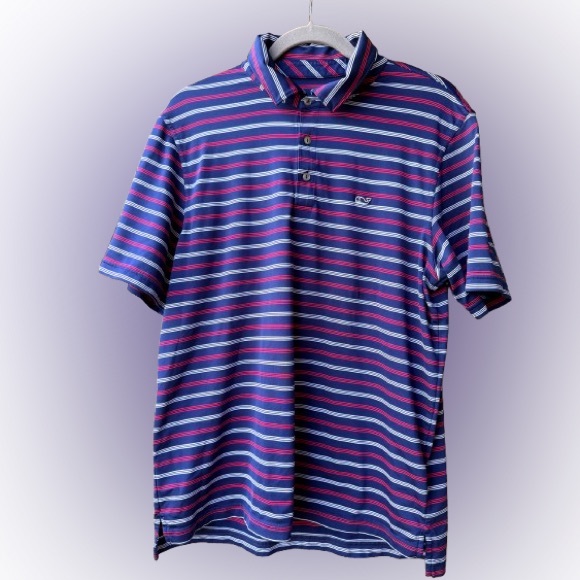 Vineyard Vines Other - Vineyard Vines Mens Performance Polo M - Red/White/Blue Stripes